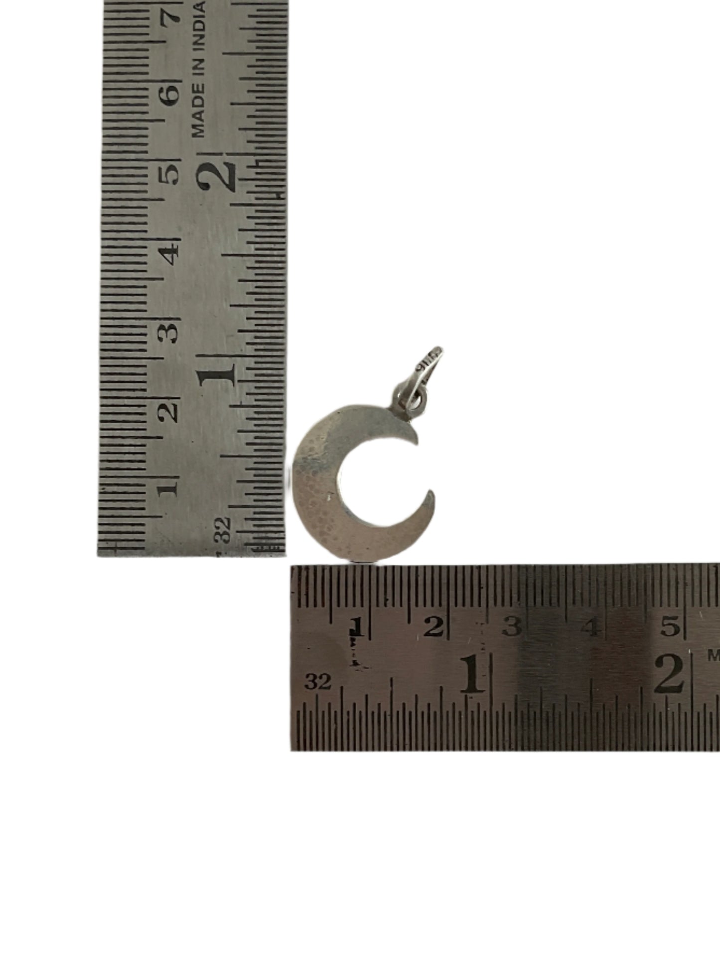 Plain Crescent Moon Silver 925 Sterling Pendant