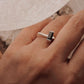 Stylish Black Onyx Silver Ring with Side Stones