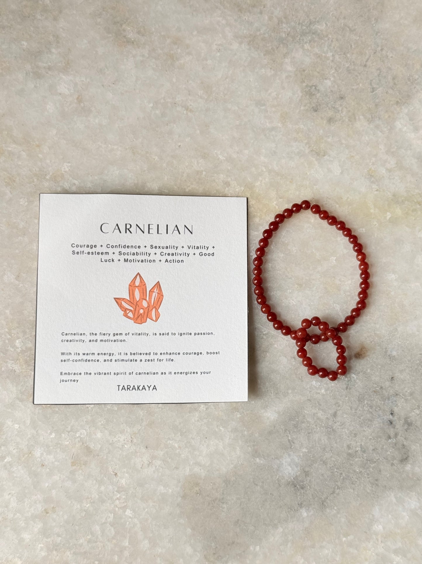 Natural Crystal Carnelian 4mm Stretchy Rings & Bracelet