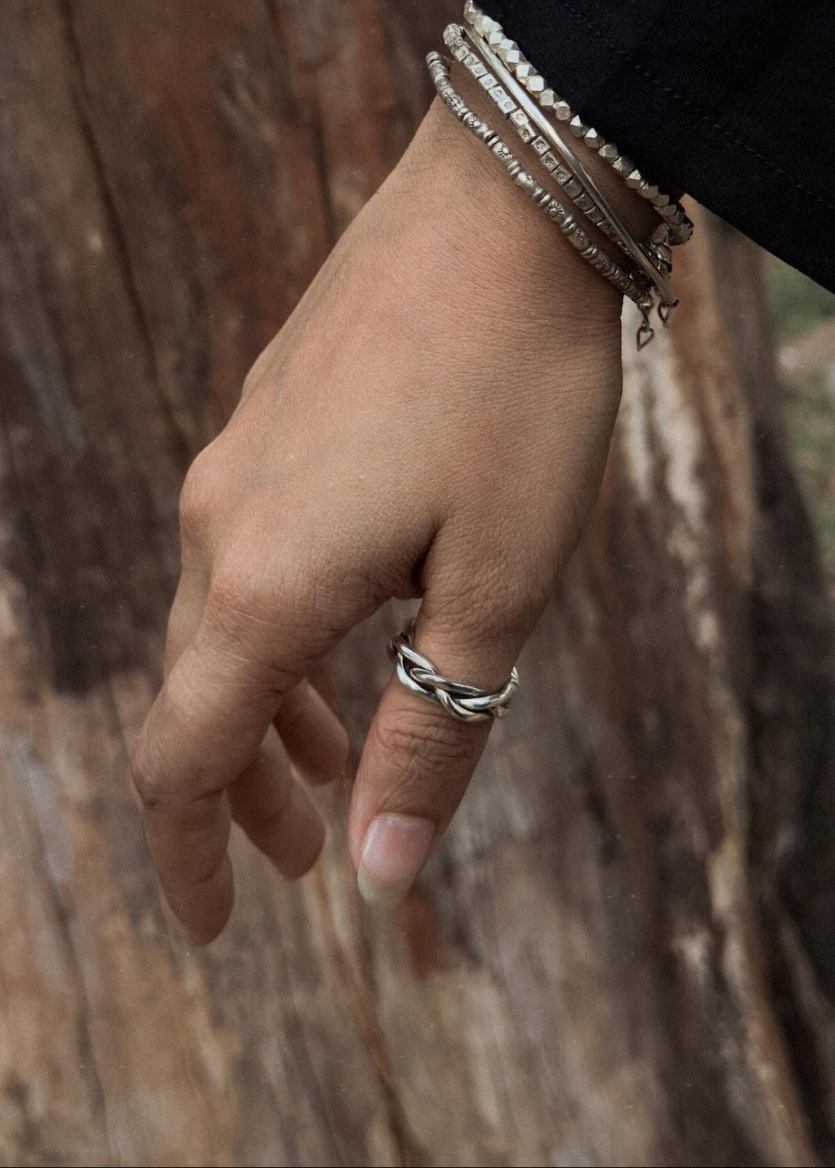 Chunky Twist Braided Adjustable Handcrafted 925 Sterling Silver Unisex Ring