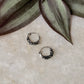 925 Sterling Silver Antique Tiny Second Piercing Hoops - design 3