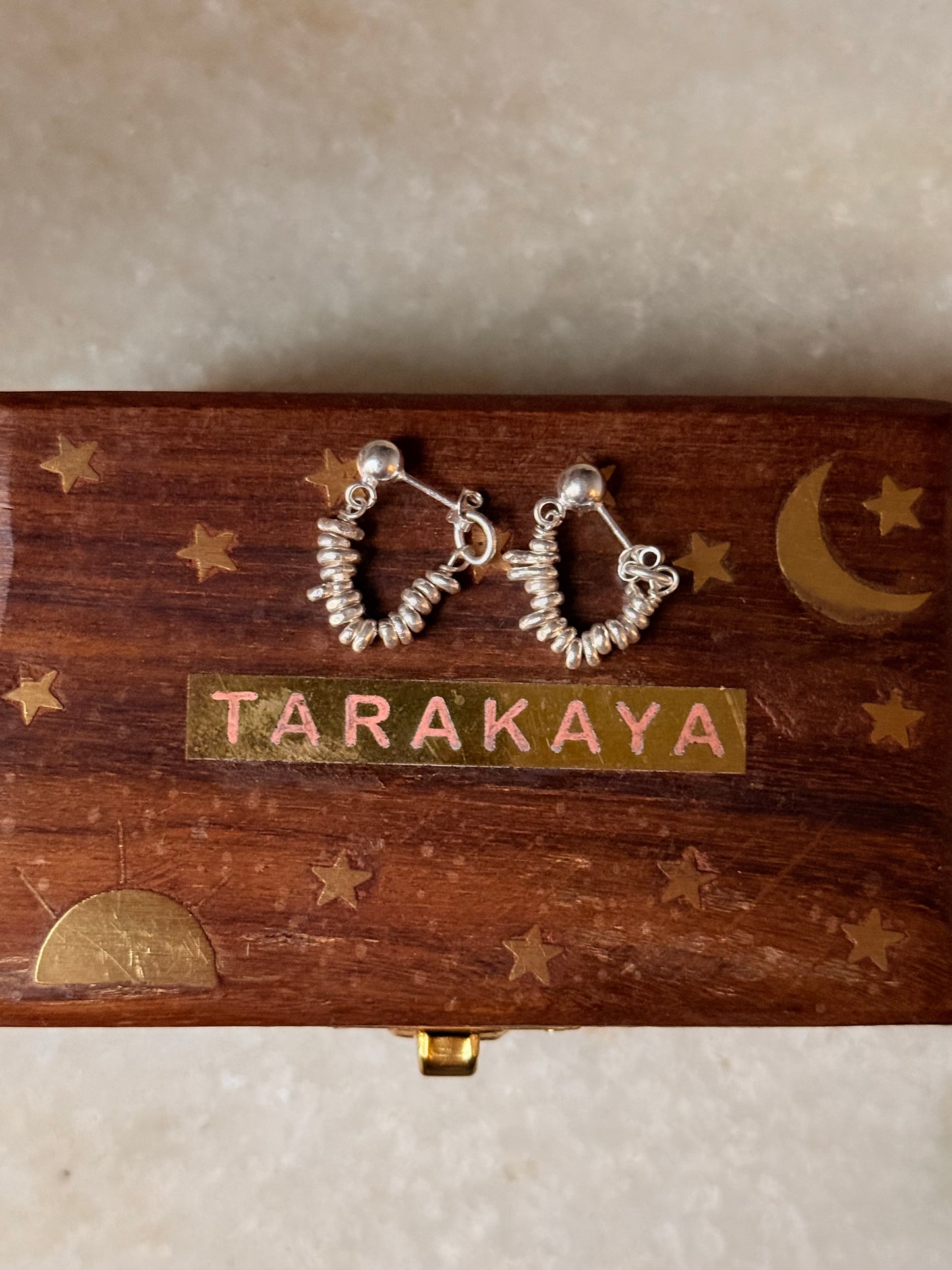 925 Sterling Silver Hill Tribe Molten Silver Beads Handcrafted Chunky Connector Studs