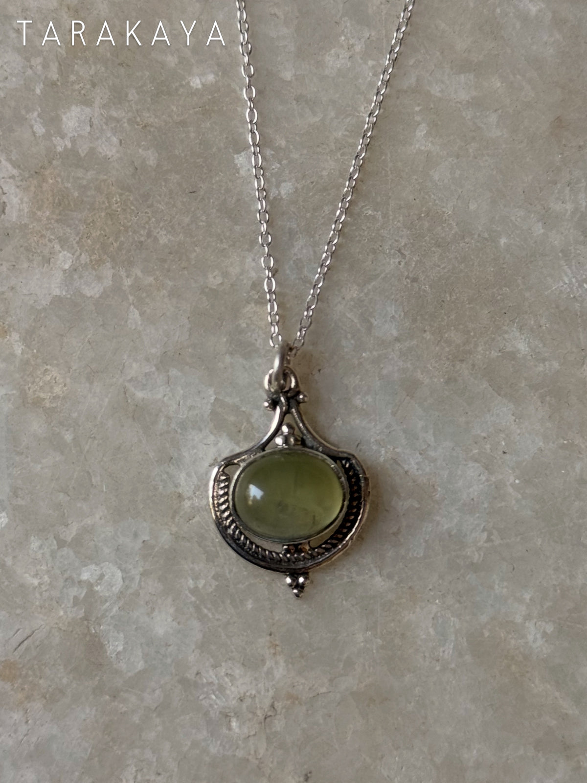 925 Sterling Silver Prehnite Boho Rawa Handcrafted Necklace