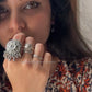 925 Sterling Silver Antique Ghungroo Handcrafted Adjustable Ring