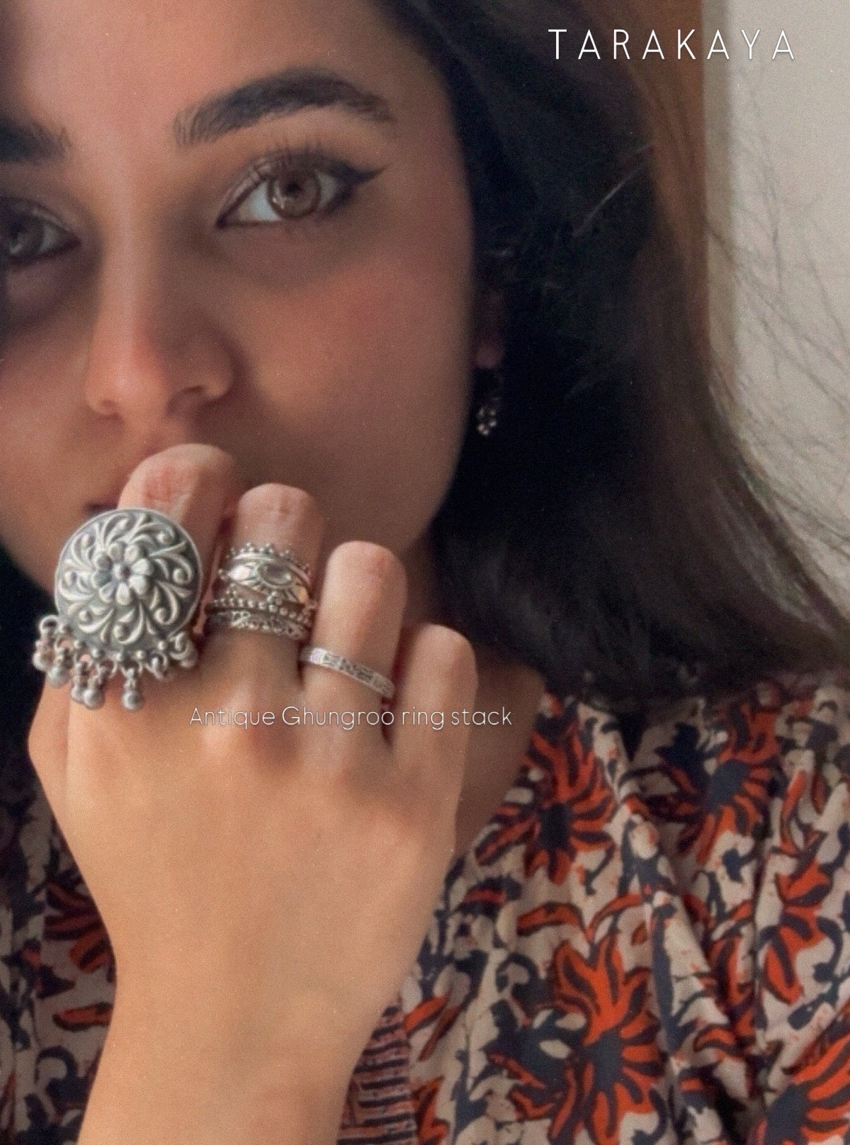 925 Sterling Silver Antique Ghungroo Handcrafted Adjustable Ring