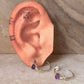 925 Sterling Silver Amethyst Cz Half Hoops Earrings