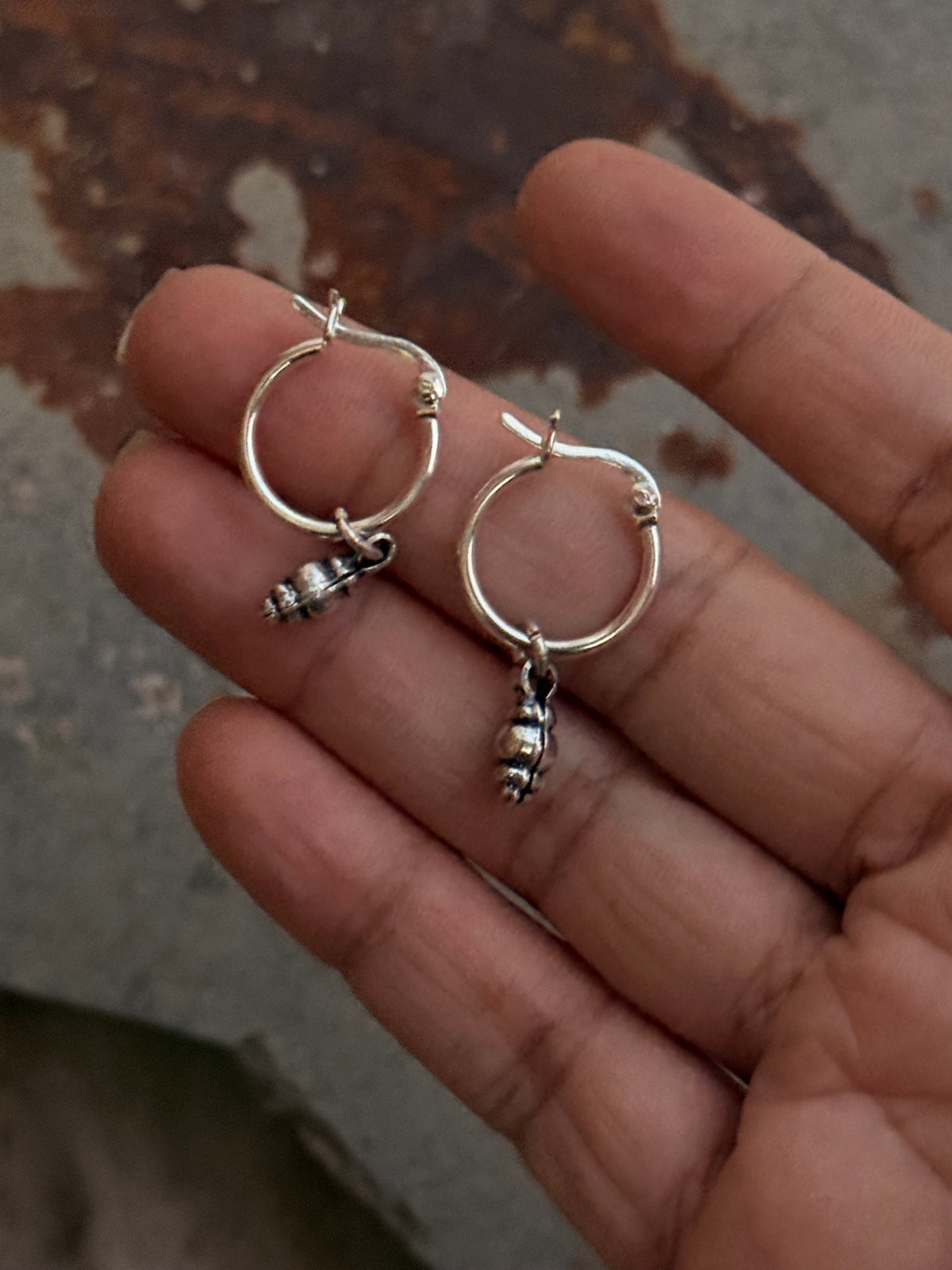 925 Sterling Silver Handcrafted Rawa Hoops Mandali Earrings