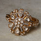 Boho Luxe 925 Sterling Silver Gold Plated Antique Moissanite Polki Cuff Bracelet