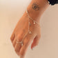 925 Sterling Silver Pretty Butterfly & Star Charms Handcrafted Hand Chain