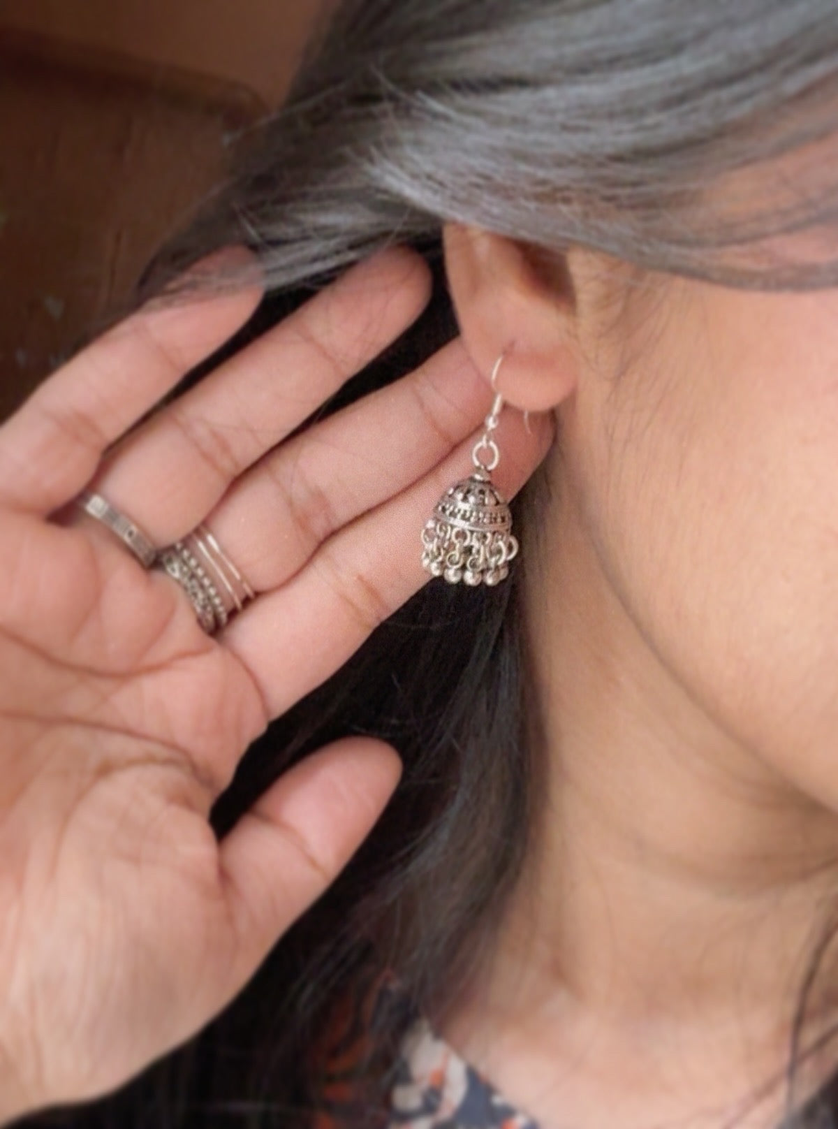 925 Sterling Silver Antique Classic Jhumki