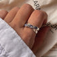 925 sterling silver tanzanite cross band ring