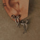 925 Sterling Silver Pretty Bow Statement Cz Earrings Earrings
