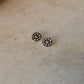 925 Sterling Silver Antique Plain Oxidised Boho Studs Earrings
