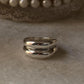 925 Sterling Silver Chunky Twin Hula Dome Band Ring