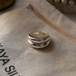 925 Sterling Silver Chunky Twin Hula Dome Band Ring