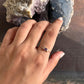 Silver Ring with Amethyst and Celestial Moon Phases Design