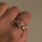 925 Sterling Silver Ametrine Butterfly, Peridot Wire Wrapped Handcrafted Ring