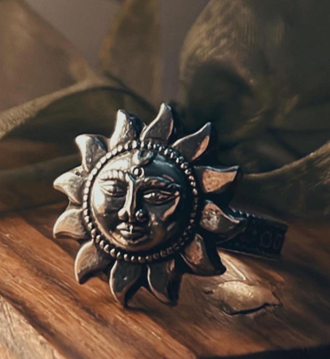 Surya Dev adjustable ring in sterling silver