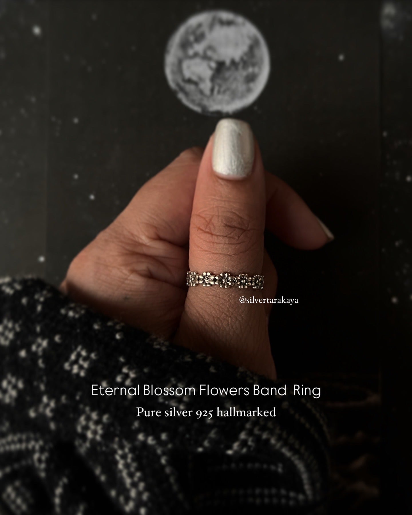 Eternal Blossom Flowers Band 925 Silver Ring - Floral-Inspired Silver Ring
