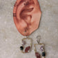 925 Sterling Silver Wire Wrap Contemporary Style Handcrafted Natural Crystals Lever Back Earrings