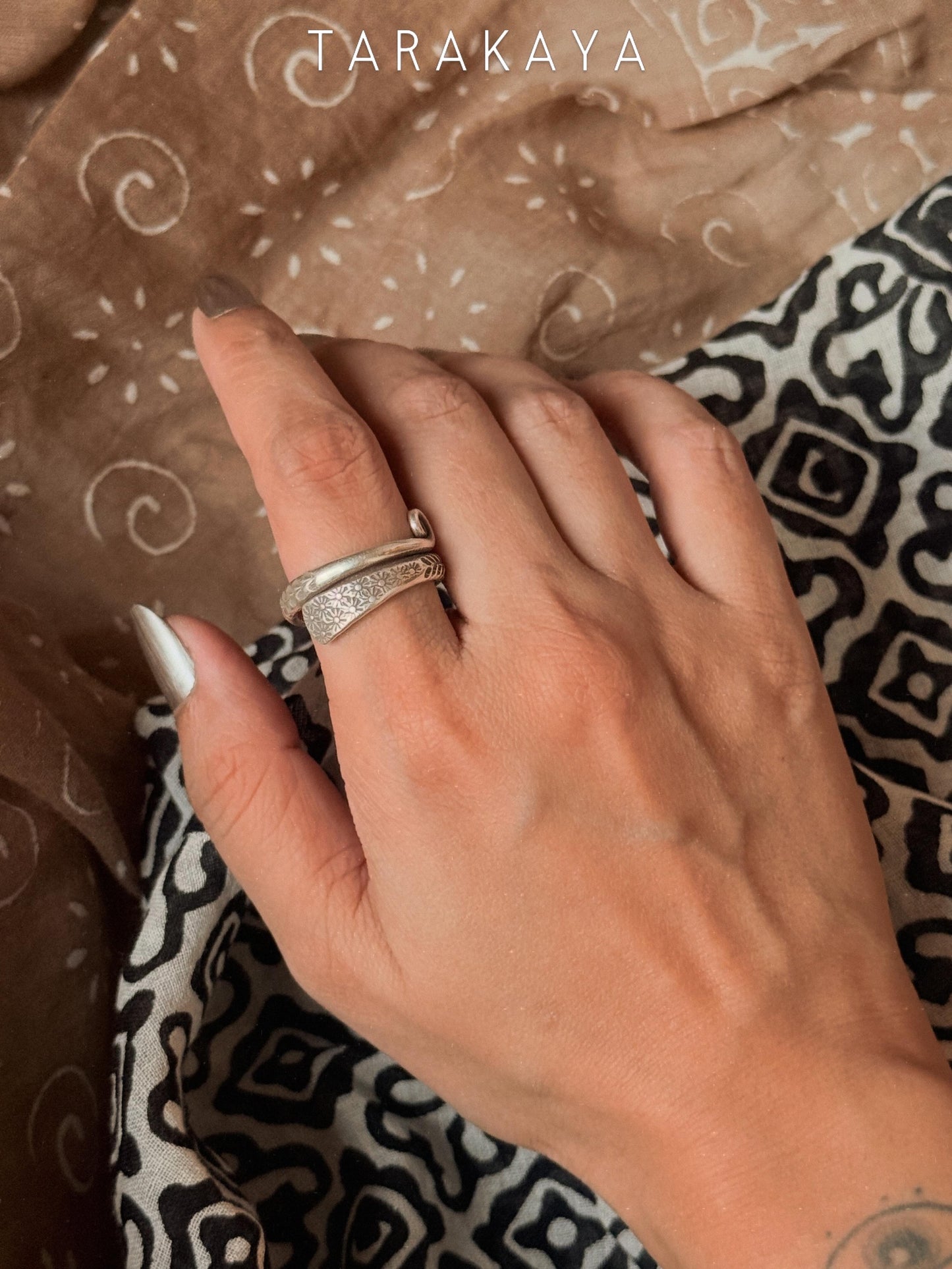 925 Sterling Silver Bohemian Hill Tribe Earth Song Spiral Handcrafted Adjustable Ring