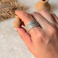 925 Sterling Silver Bohemian Hill Quirky Smiley,Hearts Emoji Engraved Handcrafted Adjustable Ring
