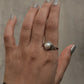 925 Sterling Silver Pearl Round Boho Ring