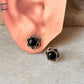 925 sterling silver Black Onyx Flower Studs Earrings