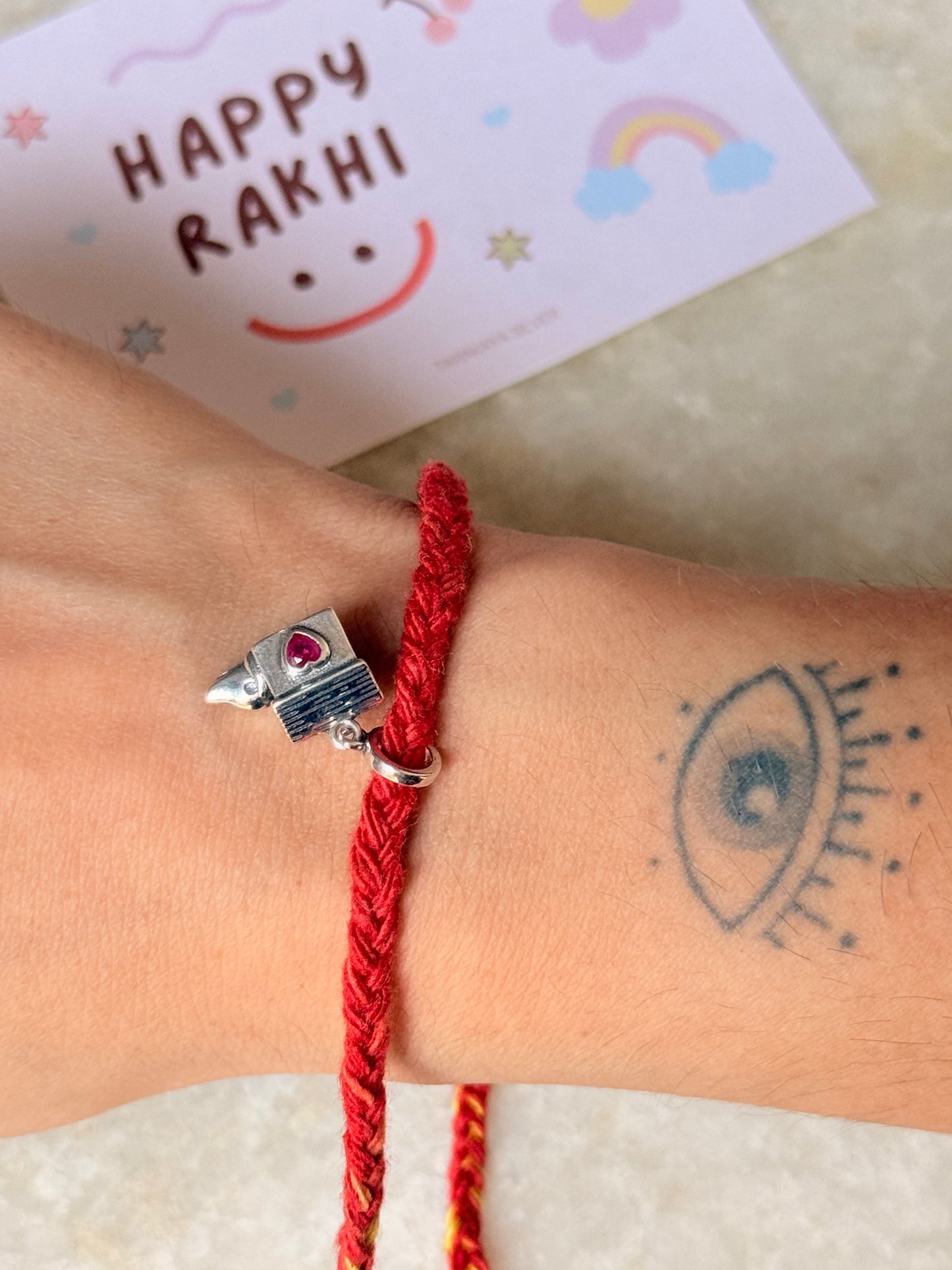925 Sterling Silver Cute Dog House Charm - Reusable as Pendant / Bracelet Charm - Handcrafted Rakhi
