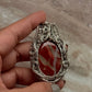 925 Sterling Silver Jasper Crystal Wire Wrapped Statement Handcrafted Pendant