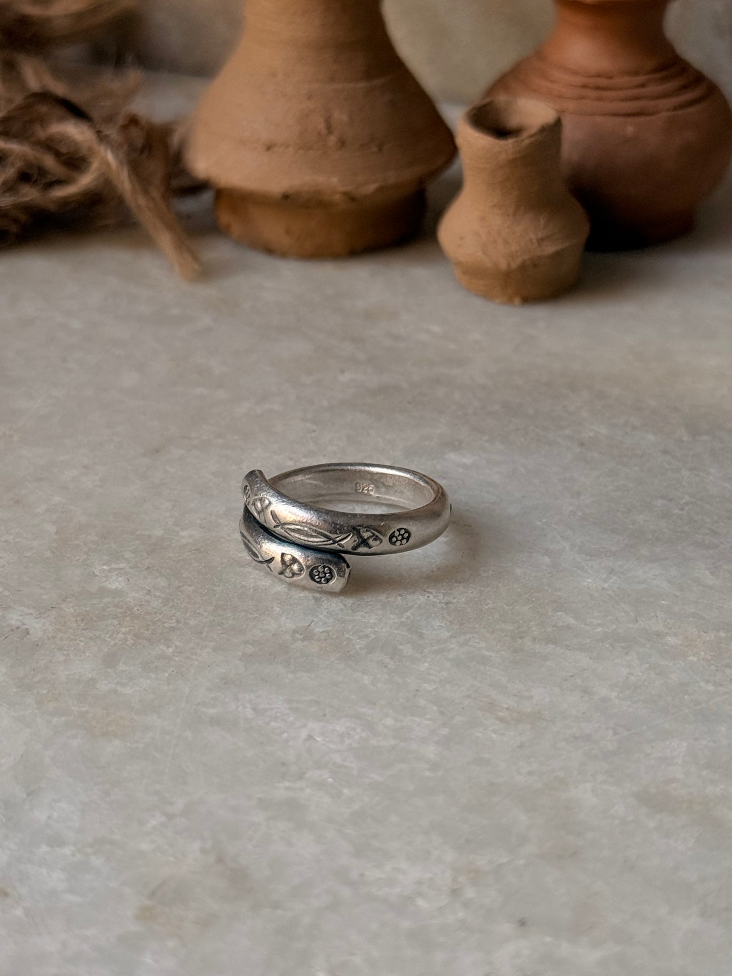 925 Sterling Silver Bohemian Hill Tribe Handcrafted Adjustable Ring