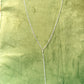 925 Sterling Silver White Topaz North Star Charm ~Cable Dot Handcrafted Mid Lariat Necklace