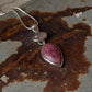 925 Sterling Silver Rose Quartz Oval, Rhodochrosite Pear Handcrafted One of a Kind Pendant