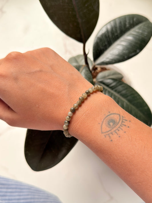 Natural Crystal Labradorite Bracelet 4MM