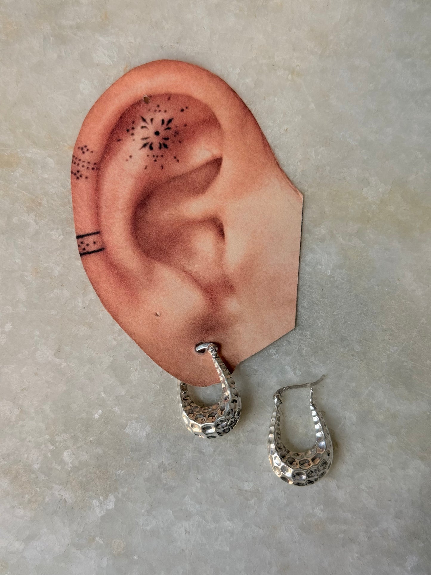 925 Sterling Silver Chunky Italian U Statement 2 in 1 Hoops