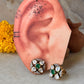 925 Sterling Silver Gold Plated Moissanite Polki Green Onyx Studs Earrings