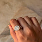 925 Sterling Silver Mother of Pearl Moon Face Wire Wrapped Handcrafted Ring