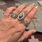 925 Sterling Silver Double Rawa Half Band Tribal Stack Ring