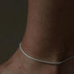 Classic snake chain anklet in pure silver for a refined look