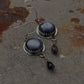 925 Sterling Silver Round Kyanite & Iolite Drop Gothic Rustic Hook