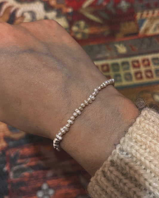 Basra Freshwater Pearl 925 Sterling Silver Bracelet for Jewelry