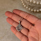 925 Sterling Silver Rustic Hammered Movable Lock Spiral Pendant