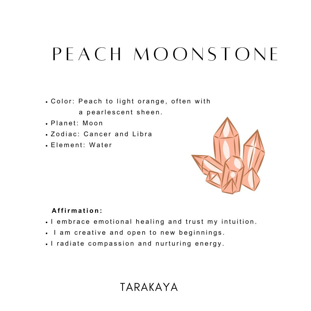 8MM Peach Moonstone Beaded Bracelet