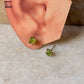 925 Sterling Silver Peridot Raw Uncut Prong Setting Studs Earrings