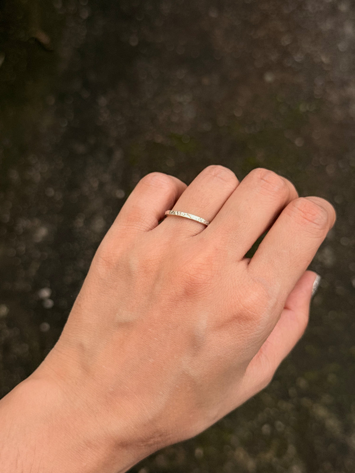 925 Sterling Silver Textured Minimal Stackable Daily Wear Band Ring