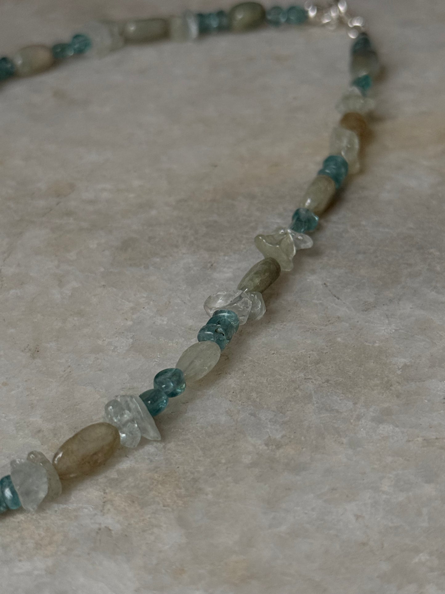 Apatite & Aquamarine 925 Sterling Silver Necklace