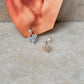 925 Sterling Silver Pretty Hammered Hearts Charm Studs
