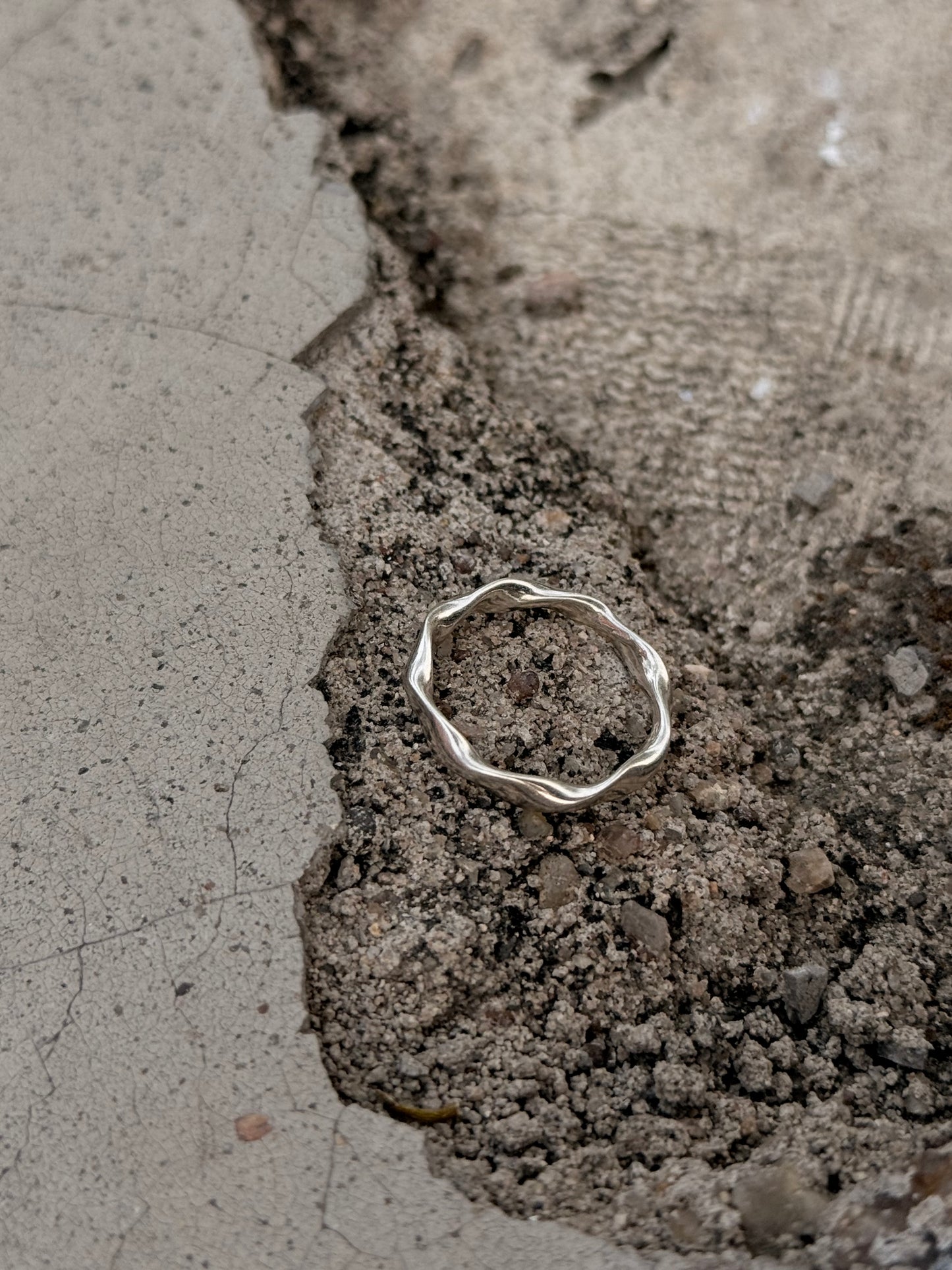 925 Sterling Silver Sculpture Stackable Band Ring