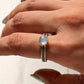 925 Sterling Silver Rainbow Moonstone Square Heart Band Ring