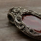 925 Sterling Silver Red Jasper Crystal Wire Wrapped Statement Pendant
